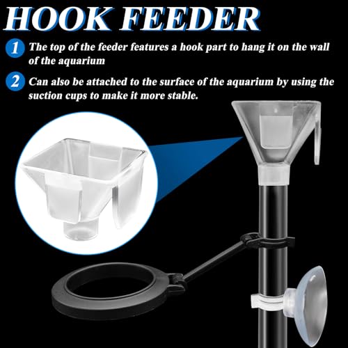 Aquarium Fish Shrimp Feeding Dish Set, Shrimp Feeding Dish Set, Transparent Shrimp Feeding Adjustable Tube with Feeding Ring, Cleaning Brush for Fish Tank and Preventing Food Scattering (Small) - size: Small