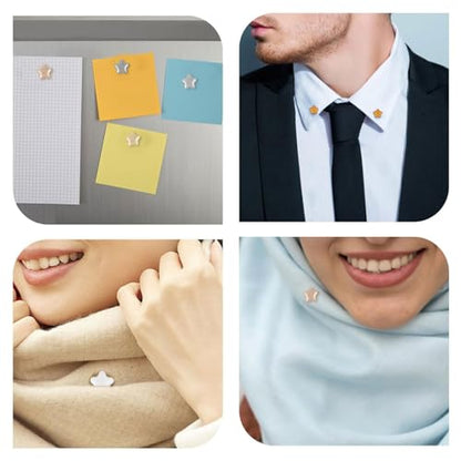 8 Pcs Five-Pointed Star Strong Hijab Magnets Pins, Multi-Use No-Snag Veil Weights Pinless Brooch Hijab Pins for Women Clothing Scarf, fdgdyhteu4465456