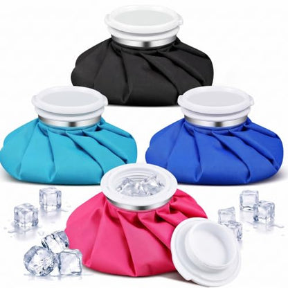 Honoson 4 Pack Reusable Ice Pack for Injuries, Ice Bags Hot Water Bag for Hot & Cold Pain Relief No-Leak Elastic Breathable for Muscle, Joint Pain Swelling, Sports & Home Use(Classic Pure Style) - style: Classic Pure Style