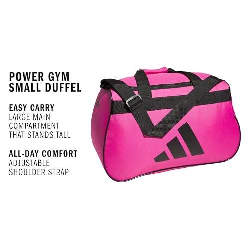 adidas Power Gym Bag – Lightweight Small Duffel, Intense Pink/Black, OSFA - color: Intense Pink/Black/Power