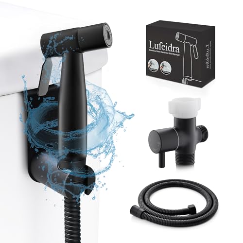 LUFEIDRA Handheld Bidet Sprayer for Toilet, Adjustable Water Flow, Black - color: Matte Black, size: 1 Pack