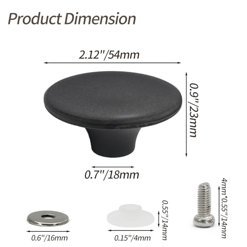 Dutch Oven Knob, Black Lid Knob Replacement, 4pcs | for Enameled Ceramic Cast Iron Dutch Oven Pot Lid, Pan Lid Handle - color: Black-4pcs