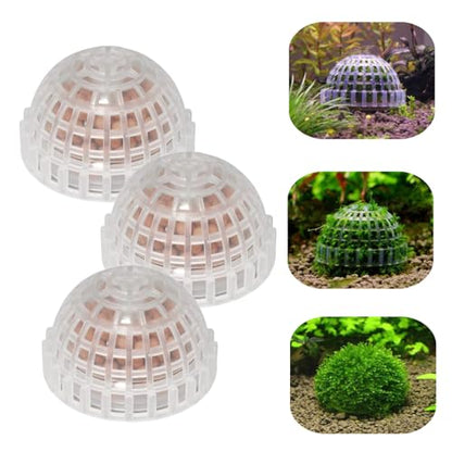 3 PCS Aquarium Moss Ball Holder Professional Aquarium Plant Holder Plastic Moss Ball Fish Tank Plant Holder with Filter Stone for Fish Tank Accessories