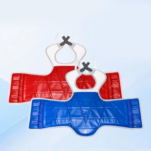 Taekwondo Chest Guard Breathable Polyester Adjustable Fit Training Gear Leather Taekwondo Protectors Perfect for Adults PU Martials Art Chest Guard Adjustable - size: X-Large