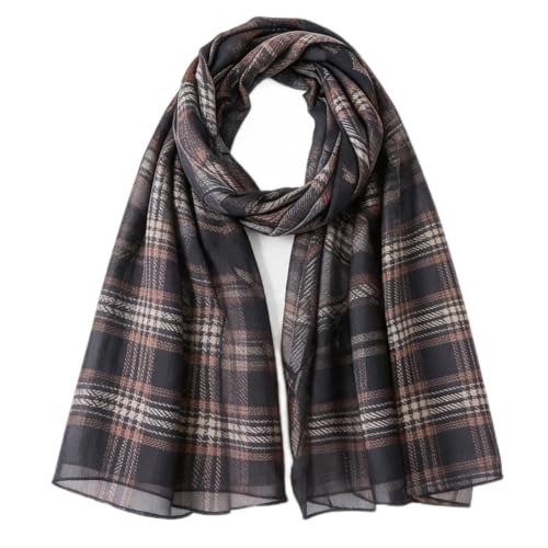 Hijab Scarf for Women Fashion Printed Modal Hijab Head Wrap Scarves Lightweight Long Scarf Shawls - color: Checkered