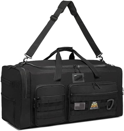 135L Large Duffle Bag, Heavy Duty Duffle Bag for Travel, Extra Large Sports Gym Equipment Bag for Soccer Baseball Basketball Hockey Football, Black - color: Black