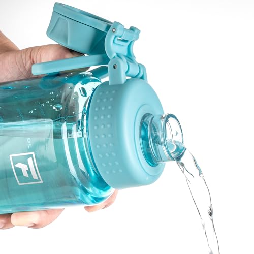 Fanhaw 32 oz Clear BPA-Free Tritan Water Bottle with Fast-Flow Spout Lid, BPA-Free & Leak-Proof Wide-Mouth Reusable Bottle for Gym, School & Office, Back to School Essentials (Baby Blue) - color: Baby Blue