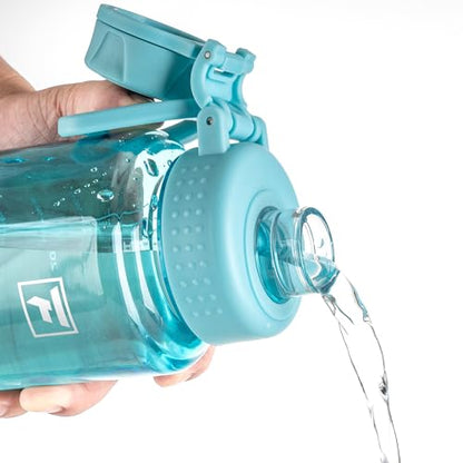Fanhaw 32 oz Clear BPA-Free Tritan Water Bottle with Fast-Flow Spout Lid, BPA-Free & Leak-Proof Wide-Mouth Reusable Bottle for Gym, School & Office, Back to School Essentials (Baby Blue) - color: Baby Blue