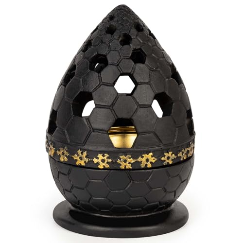 Incense Burner Holder, Bakhoor Frankincense Charcoal Censer Resin Stand, Ideal for Aromatherapy Yoga Spa, Home Christian Church Decor (Black) - color: Black