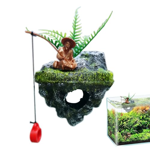 Fish Decorations for Tank, Resin Floating Island, 3.54x3.15x2.28 Inch Strong Build Gear, Realistic Tool, Stylish Aquarium Aid with Compact Design, Accessory Helper for Betta Hermit Crab Saltwater Home