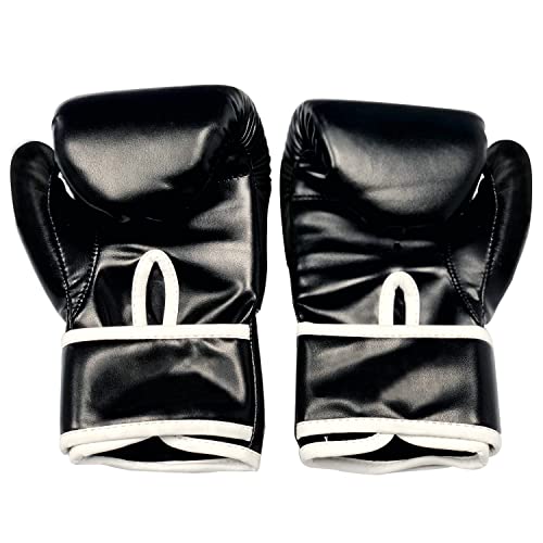 CKE Kids Boxing Gloves for Kids Boys Girls Junior Youth Toddlers Age 5-12 Years Training Boxing Gloves for Punching Bag Kickboxing Muay Thai - color: Black-02