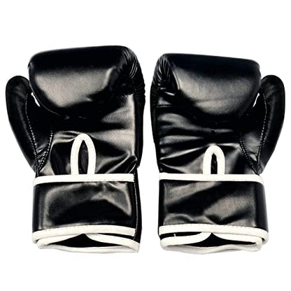 CKE Kids Boxing Gloves for Kids Boys Girls Junior Youth Toddlers Age 5-12 Years Training Boxing Gloves for Punching Bag Kickboxing Muay Thai - color: Black-02