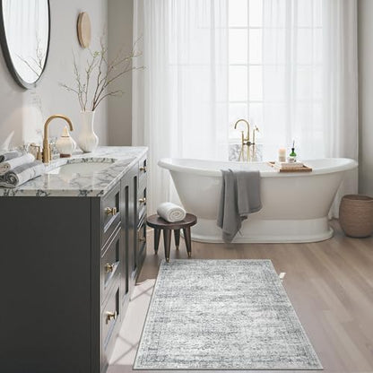 Soalmost 2x3 Washable Rugs for Kitchen, Entryway, Small Area Rug Grey - color: Grey, size: 2' x 3' (Rectangular)