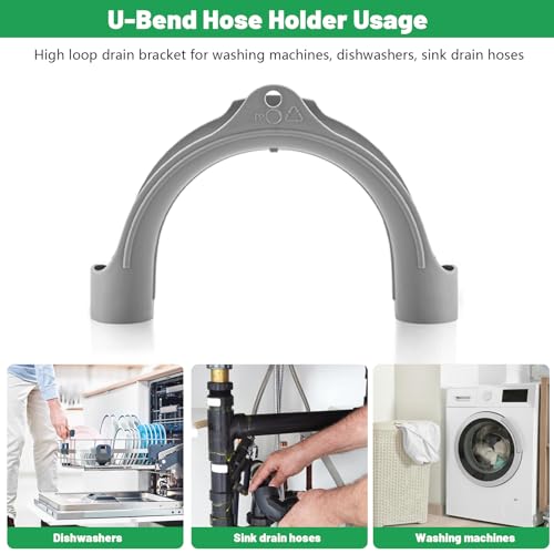 U Shape Washer Drain Hose Hook for Washing, Dishwashers, Sink Srain Hoses, U-Bend Hose Holder Hook Compatible with Samsung, GE Washing Machine Drain Hoses