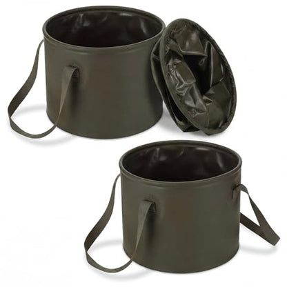 2 Pack Collapsible Bucket 5 Gallon Foldable Bucket Portable Car Wash Container, Fishing and Utility Basin with Handle, 20L for Camping, Hiking,Dish Washing, Fishing, Laundry
