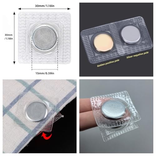 LOLUTIY 20 Pairs Sew in Magnets, 1.18 in Magnetic Snaps Buttons for Purses, PVC Invisible Magnetic Fastener for Bag Lining, Pocket Flap, Clothing Lining