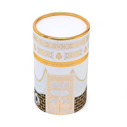 FURKAN Muslim Prayer Rug & Beads Set with Stylish Cylinder Gift Box Janamaz Sajadah Prayer Mat Perfect Islamic Spiritual Gift for Ramadan Islamic, Cylinder Gift Box - Model 2 - White - color: White