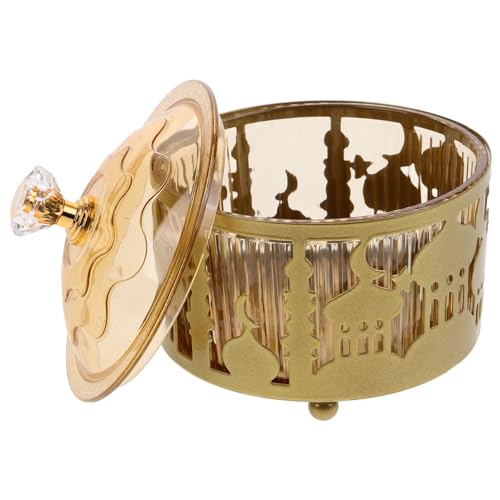 Luxshiny Eid Candy Tray Ramadan Serving Dishes for Snacks Dried Fruit Nuts Tea Cups Middle Eastern Arab Style Decorative Serving Plate for Home Party and Dinner Table 3.54 Inch