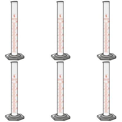 10ml Graduated Cylinder, Borosilicate 3.3 Glass, Single Metric Scale, Class B, Karter Scientific 213I21 (Pack of 6) - size: 10ml, style: Pack of 6