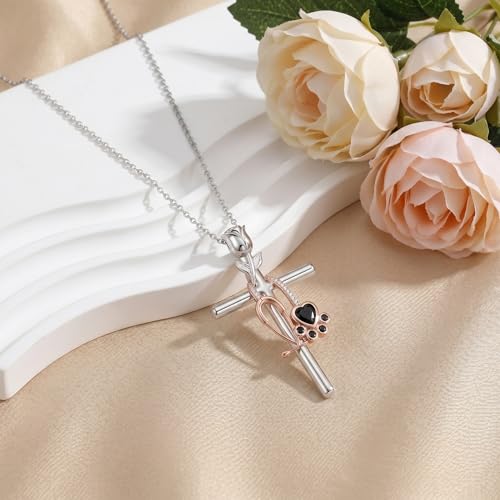 Graduation Gifts for Women 925 Sterling Silver Compass/Graduation/Vet/Cross/Stethoscope Necklace for Women - color: Cross-Vet