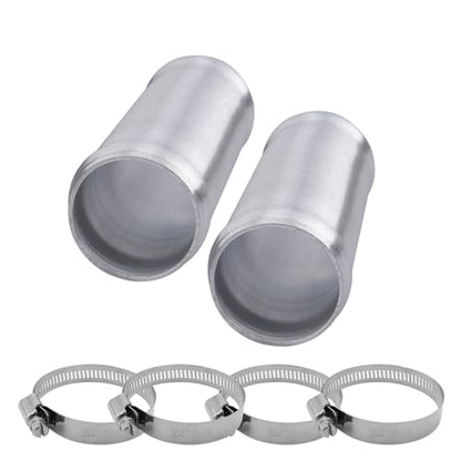 AC PERFORMANCE 1.5" (38mm) OD Aluminum Alloy Hose Joiner Silicone Pipe Connector Bead, 4" Length with 304 SS Clamps, Pack of 2 - size: 1.5" (38mm) - 2PCS