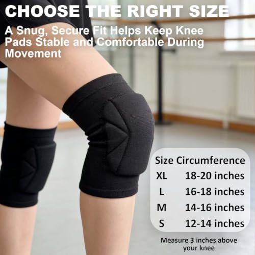 Men Women Knee Pads for Sports, Soft Flexible Foam Pad for Dancing, Black S | Volleyball Knee Pad for Wrestling, Skating, Adult Compression Knee Support for Skateboarding, Climbing, Basketball, 1 Pair - size: Small