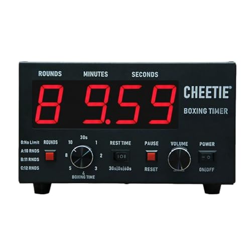 Classic Boxing Interval Timer,LED Display,1-12 Challenge Rounds with Adjustable Buzzer,30s-10min Workout,0/30/60s Rest Time,for MMA,Muay Thai,Kickboxing Red - color: Red