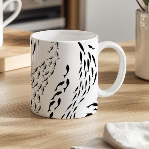 SUPERDANT 4PCS School of Fish Underglaze Paper Transfer Marine Fishes Transfer Paper for Clay Ceramic Porcelain Under Glaze Transfers for Pottery Enamel Decals Black Underglaze Handcrafted Gifts