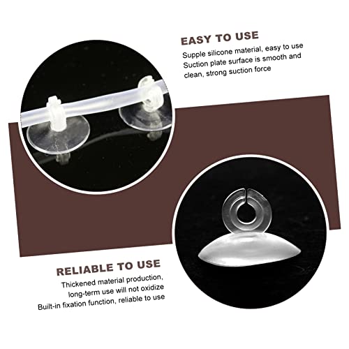 Ipetboom 100 Pcs Aquarium Fixed Suction Round Threads Cups Conditioner Lifter Dosing Pump Pump Aquarium Plumbing Fittings Aquarium Diffuser Cleaner Fish Tank Hose Air Transparent - color: Transparentx4pcs, size: 3X3X2CMx4pcs