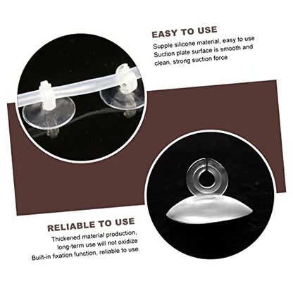Ipetboom 100 Pcs Aquarium Fixed Suction Round Threads Cups Conditioner Lifter Dosing Pump Pump Aquarium Plumbing Fittings Aquarium Diffuser Cleaner Fish Tank Hose Air Transparent - color: Transparentx4pcs, size: 3X3X2CMx4pcs