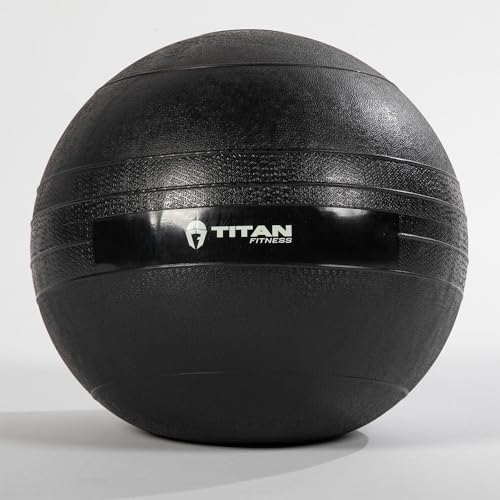 Titan Fitness Rubber Slam Ball, Dead Weight Ball Absorbs Impact, Minimal Bounce, Textured Surface for Strength and Conditioning, Cardio Workouts, Full Body Workout - style: 55 LB