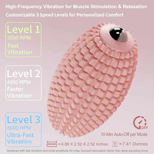 Vibrating Massage Ball for Plantar Fasciitis & Myofascial Release, Silicone Muscle Roller for Back, Neck, Foot, and Leg, Portable Trigger Point Massage Tool, 3 Vibration Modes (Pink) - color: Pink