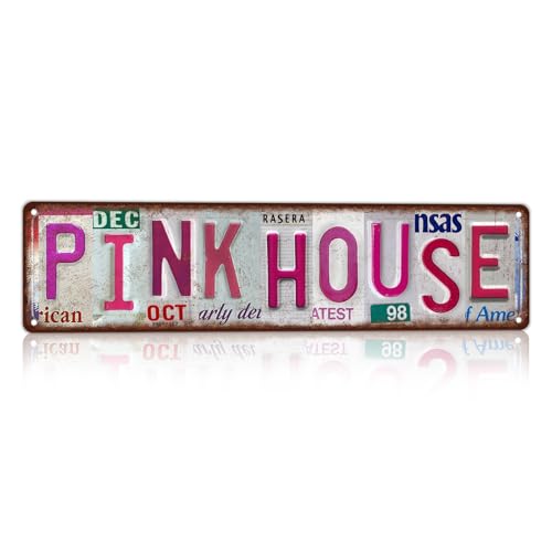 Vintage Pink House Street Sign Wall Decor - color: St-B-06