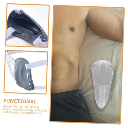 BESPORTBLE Groin Protector Athletic Cup Integrated Crotch Guard Gray Hard Material One Size Reusable Training Boxing MMA Sports Protective Gear