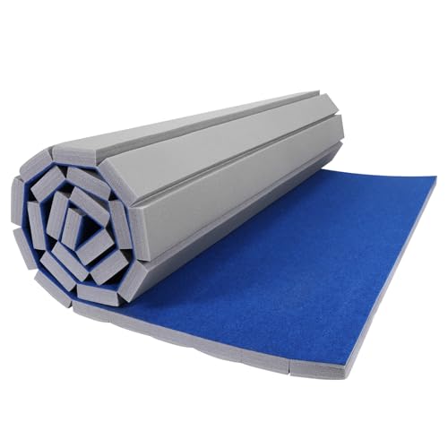 Generic Folding Gymnastics Mat 118.11x70.87x1.57inch Indoor Gymnastics Track Exercise Mat with Grippy Surface for Home Yoga Fitness Pilates Martial Art