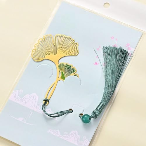 Leaf Metal Bookmarks Lotus Shape Exquisite Maple Leaf Chinese Style Bookmarks Pages Books Metal(B Ginkgo biloba) - style: B Ginkgo biloba