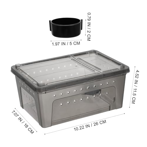 Plastic Reptile Breeding Box Feeding Container Ventilated Terrarium for Turtles Snakes Geckos and Insects Pet Supply for Comfortable Habitat