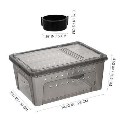 Plastic Reptile Breeding Box Feeding Container Ventilated Terrarium for Turtles Snakes Geckos and Insects Pet Supply for Comfortable Habitat