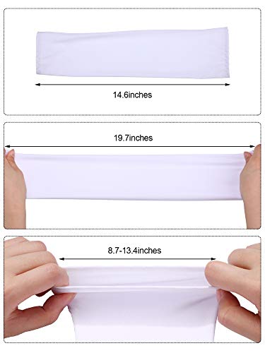 Mudder 9 Pairs Unisex UV Protection Sleeves Arm Cooling Sleeves Ice Silk Arm Sleeves Arm Cover Sleeves - color: White