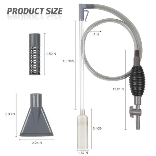 Aquarium Gravel Cleaner Siphon Vacuum, manually Operated Water Changer kit and Cleaning Tools