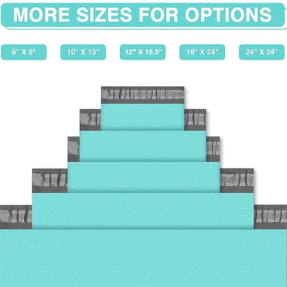 Fuxury Poly Mailers 19x24" 50 Pcs,Large Shipping Bags Embossed Dots Teal | Strong Adhesive Packaging Mailers Poly Bag,Waterproof Self Seal Mailing Envelopes for Clothing Small Business,Boutique&Online - size: 19x24'' 50pcs