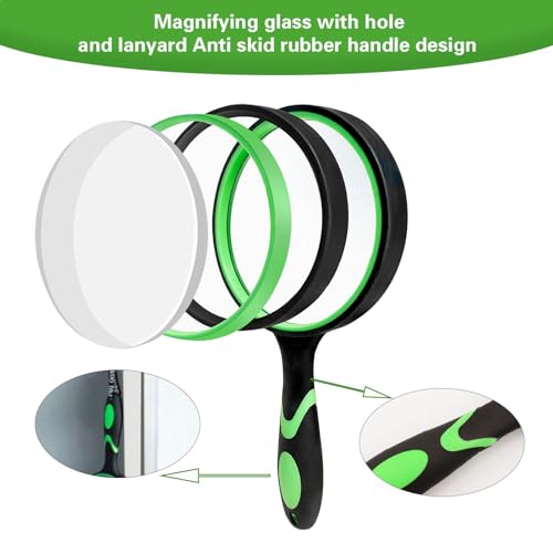 Celosia Handheld Magnifying Glass for Seniors & Kids, 75mm | Lightweight handheld design, portable for kids outdoor nature exploration and insect observation