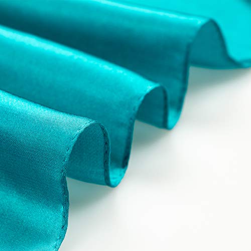 RIIQIICHY Head Scarf for Women Like Silk Satin Scarf for Hair Wrapping at Night Bandana Square Scarf for Sleeping 35 Inch - color: Darkturquoise/Grapefruit/ Linen/ Dimgray