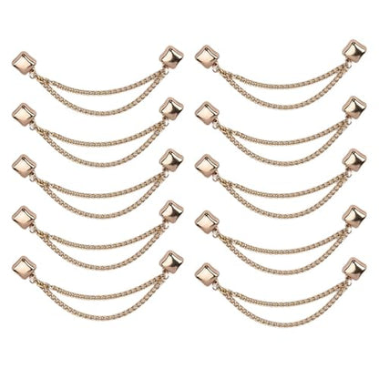 Hijab Magnets with Chain,10X Pinless Brooch Clothes Hijab Pins - Multi-Purpose Powerful Magnetic Buttons for Women - color: Gold