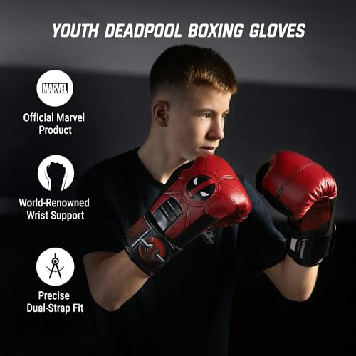 Hayabusa Marvel Hero Elite Boxing Gloves for Men and Women - color: Deadpool, size: 10oz