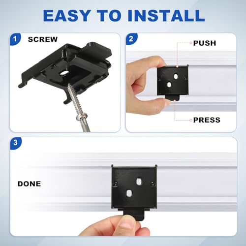 uxcell 4-Pack Metal Mounting Brackets Roller Blind Buckles, Universal Replacement Brackets for Indoor/Outdoor Roller Shade Vertical Blinds Accessory, Black
