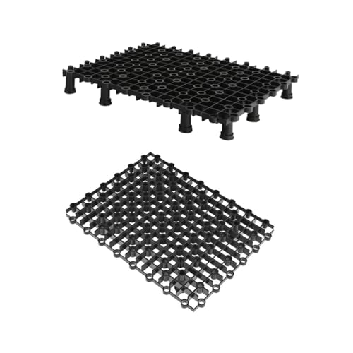 Hemobllo 2pcs Multi-Function Tank Bottom Plate, PVC Aquarium Divider with 8 Nail Set for Tanks (Black) - size: Size 2