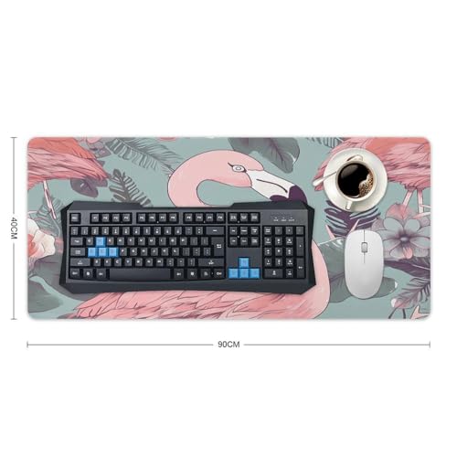 Large Size Gaming Mouse Pad Flamingo2 Desk Mat Non-Slip Base Waterproof Desktop Writing Pad for Office Home - color: Flamingo2, size: 40x90cm