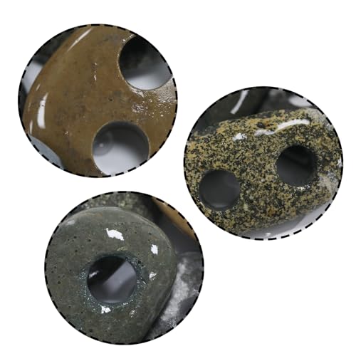 6PCS Aquarium Plant Weights, Live Rocks, Plant Weights for Fish Tank, Unique Shape and Size, Suitable for Decorating Fish Tanks, 0.91" 2Holes - size: Two Holes