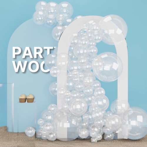 PartyWoo Clear Balloons 155pcs Different Sizes of 18 12 10 5 Inch Transparent Balloon Arch Kit for Graduation Wedding Baby Shower Bridal Shower Anniversary Birthday Party Decorations Clear-Y2 - color: Clear-3054, size: 5/10/12/18 inch